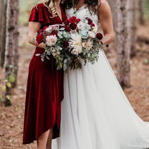 BHLDN red velvet dress